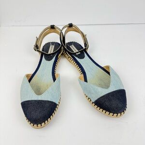 Tabitha Simmons Jean Espadrilles Size 38.5 Made In Spain GUC